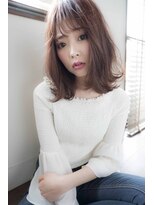 ヘアデザイン ソラ(Sola)&nbsp;甘めカジュアルふんわり外ハネミディ×ピンクアッシュカラー