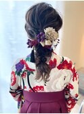 【ヘアセット・結婚式・成人式・卒業式】もこもこ編みおろしセミ