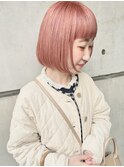 大人気ペールピンク×ボブ