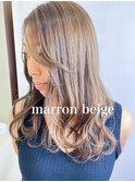 小顔セミロングショコラベージュエギョモリカールベビーバング