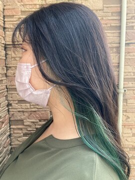 カイム ヘアー(Keim hair) インナーカラー×グリーン/イヤリングカラー/夏ヘア/夏カラー