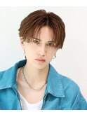 シースルーヘア韓国ヘアセンターパートウルフカルマパーマ