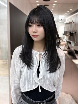 ロンドシエル 横浜(Lond ciel) 顔周りレイヤー×地毛風ブルーグレージュ黒髪【矢野克典】横浜