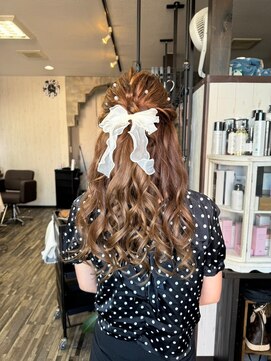 ヘアー リードレス(hair Re:dress) お嬢様ハーフアップ★結婚式 二次会 お呼ばれ ドレス