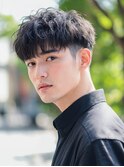 韓国マッシュ スペインカール スパイキーショートブルーブラック