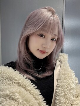 キャリ 渋谷(care) ラベンダーミルクティーグレー×レイヤーカット