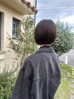 穀雨(Kokuu)&nbsp;着物ヘア/ダークアッシュ/ミディアムレイヤーカット/弥富