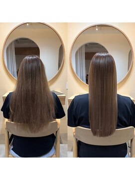 SOURCE yuan 髪質改善/ショートボブ/メンズパーマ【5月中旬OPEN(予定)】 髪質改善縮毛矯正メテオストレートBefore after【佐藤和弥】