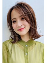 パザパ 寒河江店(pa.za.pa.)&nbsp;前髪長めの韓国風外はねボブ/オレンジブラウン/20代30代40代