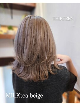 サーティーン(THIRTEEN) Veganブリーチ&カラー/ミルクティーベージュ/夏の大人ハイトーン