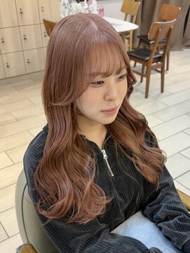テトラ バイ ネオリーブ 横浜西口店(tetra by neolive) ピンクベージュ ハイトーン ロング 顔まわりカット 横浜★