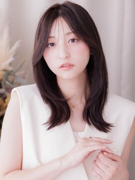 カバーヘア イヴ 戸頭店(COVER HAIR EVE) シースルーバング暗髪ダークグレージュ小顔くびれレイヤー20代a