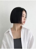 船橋/京成船橋/黒髪ミニボブ/前髪なしの切りっぱなしヘア