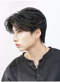 韓国風センターパートカルマヘアーフェザーパーマ曲がる縮毛矯正