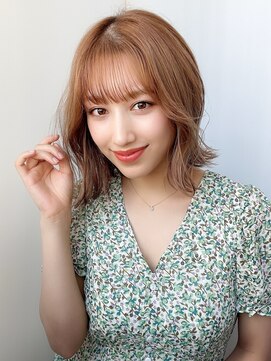 ハピネス 王寺店(Happiness) ボブ フェザーバング ショコラブラウン 大人かわいい 20代30代