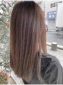 大人可愛い つやカラー 縮毛矯正 ナチュラルブラウン