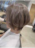 ミルクティーベージュの前髪なしショート【Yamaki Ayako】