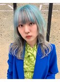 ツートーンミントヘア
