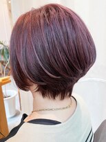 タイズ(ties) 大人可愛い切りっぱなしひし形レイヤーカットレッドブラウン