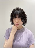 【湯田】黒髪ボブパーマ