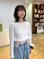 ヘアーアイストゥーレ(HAIR ICI TRE) ブリーチなしダブルカラー春カラーオリーブグレーくびれミディ
