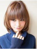 メルとカラー小顔ミディアムタンバルモリワンサイドセミウェット