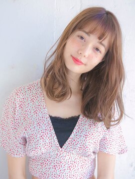 ルティア(Lutia) ふわミディ ナチュラルブラウン シースルーバング