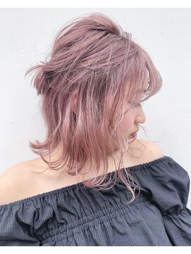 ヘアーワークス ヘルム 渋谷店(HAIR WORKS HELM) シアーピンクベージュ美髪エアリーロング