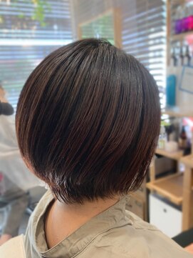 グラッシー センター北店(GLASSI) 大人丸みショート★ミルクティーベージュ★髪質改善