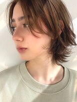 セル(CELL)&nbsp;ショートウルフ　レイヤーカット　オレンジベージュ