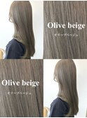  大人可愛いブリーチ透明感オリーブベージュカラー
