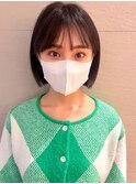 ボブ/ウェットカット/縮毛矯正/韓国風/前髪カット