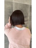 ぱつっとボブ&ラベンダーブラウン