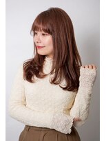 ルフュージュ バイ プロデュース 相模大野店(Refuge by Produce)&nbsp;レイヤーカット/重めバング/アプリコットベージュ