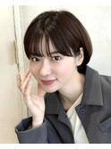 ｛岩田莉奈｝地毛風縮毛矯正美髪髪質改善ショートボブ　新宿