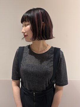 マイル 渋谷(mile) ベールカラー×ニュアンスボブ