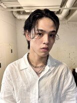 ファルベ(Farbe) スパイキーショートブルーブラックフェザーパーマサーフカール