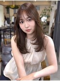 美髪レイヤーカット／顔まわりレイヤー／ロングレイヤ 一/前髪