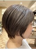 白髪ぼかしカラー白髪ぼかしハイライト大人ショート30、40、50代