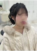 ボブ/あみこみ/編み込み/ウェーブ巻き/くるみちゃんヘア