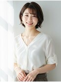 柔らかいシルエットの大人可愛いスタイル