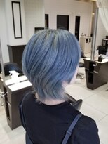 ミック ヘアアンドメイクアップ 高田店(miq Hair&Make up) ブルーシルバー/ブリーチあり/ダメージケア/ウルフカット