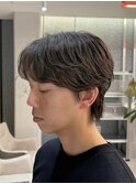 センターパート × ニュアンスパーマ