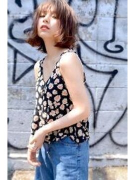 グリーン 渋谷(green) ash beige × 切りっぱなしbob