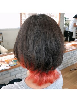 ロビー(LOBBY) 『LOBBY』 襟足カラー☆フラミンゴピンク