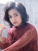 アンルポン(un.le.pont)&nbsp;【un le pont】マニッシュネイビーカラー美髪フレンチボブ