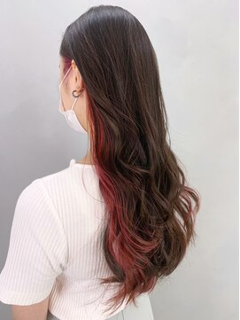 アイティー バイ アルバム 浦和店(IT by ALBUM) インナーピンク_ココアブラウンフリンジウェーブ_ba299013