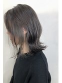 アッシュグレー_マロンベージュ Aラインボブ かきあげ