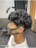 スパイラルパーマ センターパート マッシュ メンズカット/葛西