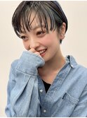 【小顔効果】シースルーバング耳かけショート